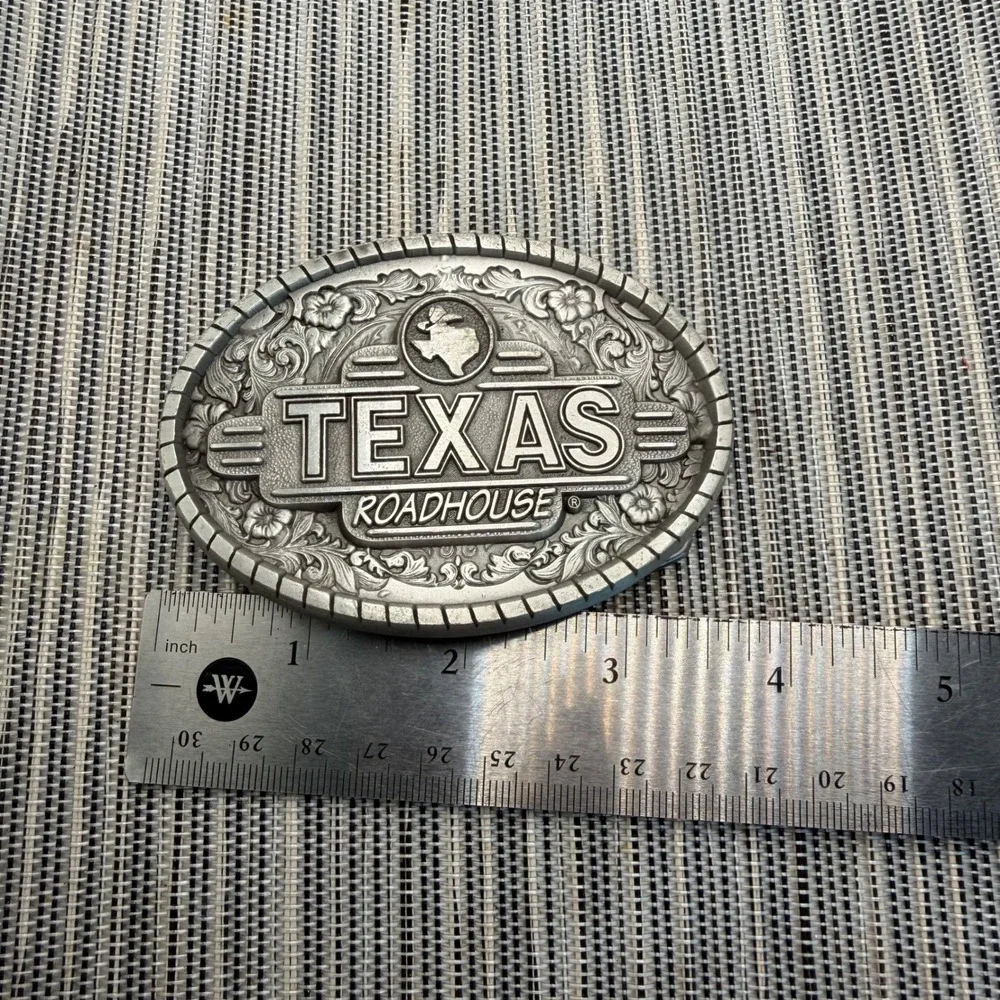 Texas Roadhouse Belt Buckle Indiana Metal Craft Solid Pewter USA Made Western